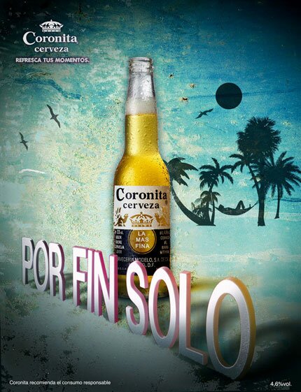 Por fin solos coronita cerveza