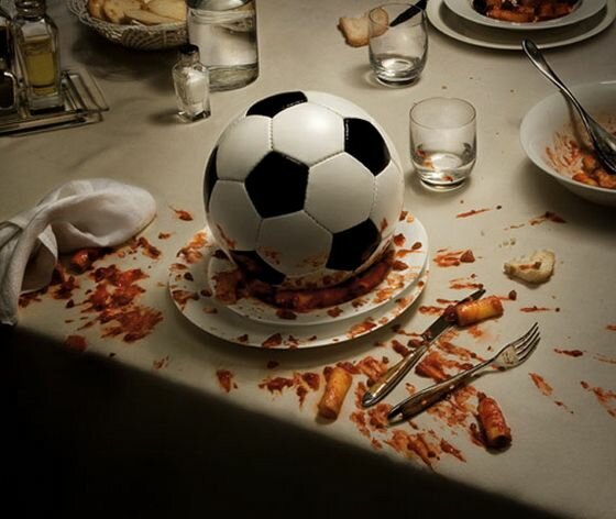 Pelota en la comida