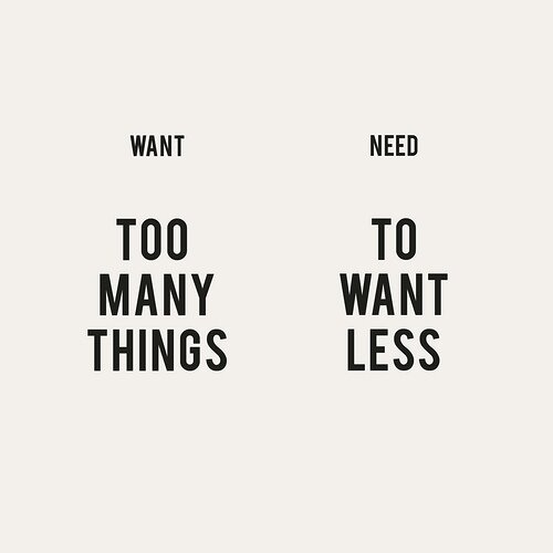 want too many things need to want less