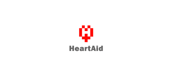 heart aid Ten logos with heart