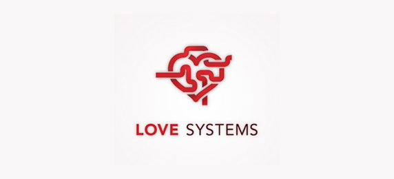 love systems Ten logos with heart