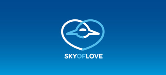 sky of love Ten logos with heart