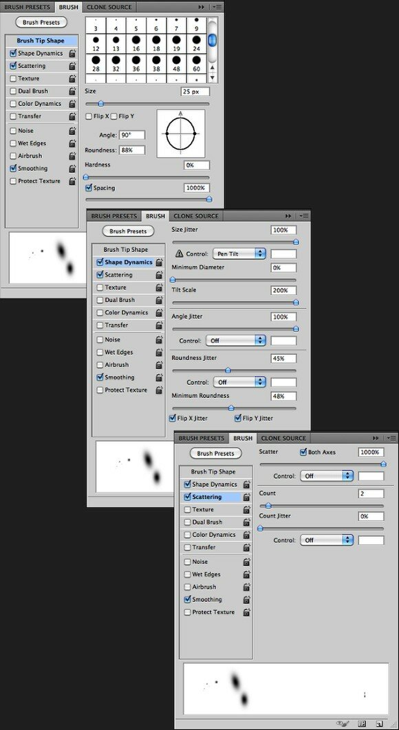 brushes options